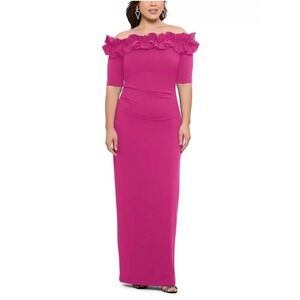 Escape 18 W fusion dress Plus Size Ruffled Off-The-Shoulder Gown